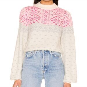 Tularosa Pink and Cream Patterned Sweater